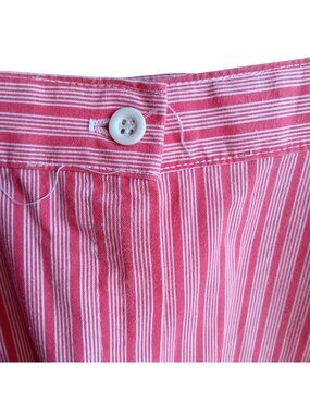 True Vintage Skirt 1980's 13/14 30W Pink  White Striped W.C.C. Womens Midi